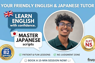 be your conversational english tutor and basic japanese teacher