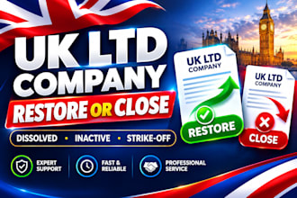 reinstate reactivate dissolved uk ltd company, close inactive uk company