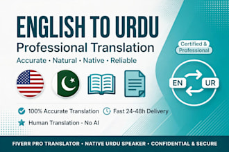 accurately translate english to urdu and proofread urdu documents