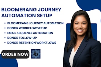 set up bloomerang journey automation donor email workflows and email sequences