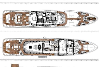 create yacht deck plan and cabin layout drawing