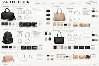 design custom bags and handbags with a professional tech pack