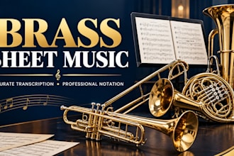 transcribe brass instruments into professional sheet music