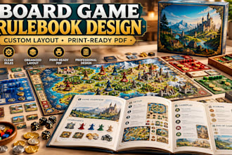 design tabletop game rules layout board game print ready pdf