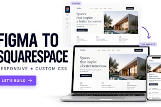 convert figma to squarespace website responsive design custom css, landing page