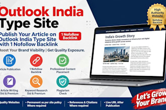publish your article on outlook india with an SEO backlink