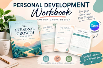 design a personal development workbook in canva