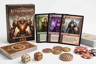 design card game design, card game art, playing cards, tcg, and card box design
