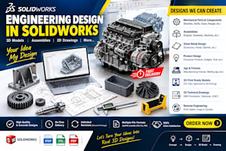 engineering designs and 3d cad models in solidworks