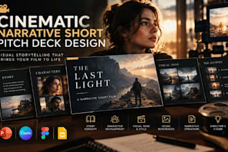 cinematic narrative short pitch deck presentation highlighting storytelling