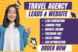 generate travel agency leads and build a travel website