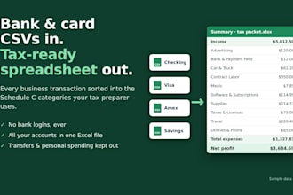 categorize your bank statements into a tax ready spreadsheet