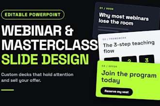 design custom powerpoint slide decks for masterclasses and webinars