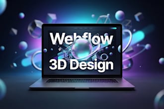 design custom webflow website build 3d animated webflow site