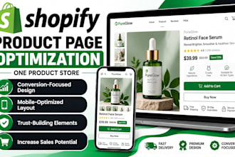 design and optimize shopify dropshipping one product pages for conversions