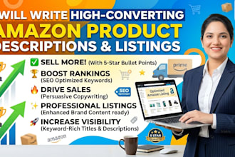 write SEO optimized amazon product descriptions and listings