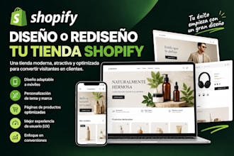 diseño o rediseño tu tienda shopify con tema personalizado y diseño adaptable
