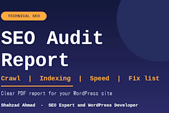 do a technical SEO audit report for your wordpress site with action plan
