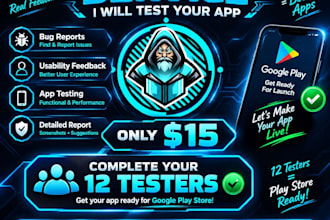 complete 12 testers for your play store app