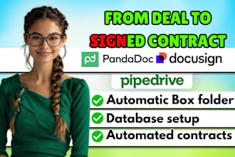 set up pipedrive pandadoc docusign quotes contract automation signature tracking
