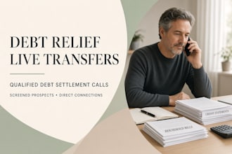 debt relief leads, debt settlement prospects, debt consolidation live transfers