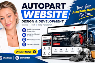 design auto parts website shopify store automotive ecommerce website car parts