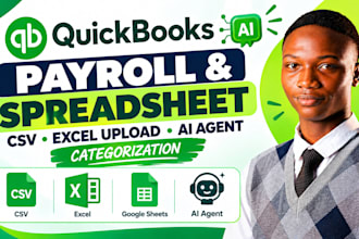 quickbooks ai payroll spreadsheet csv excel file upload ai agent categorization