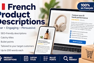 write professional french product descriptions