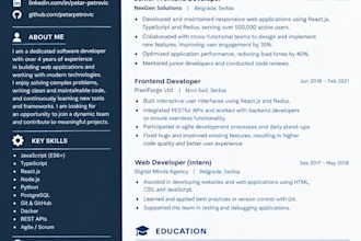 create a professional CV or resume