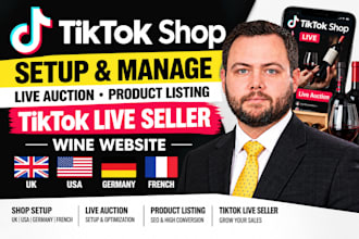 setup UK USA germany french tiktok shop live auction product listing tiktok live