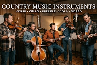 play violin, cello, ukulele, viola, dobro for your country song
