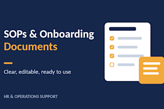 write your sops, onboarding packet and employee handbook