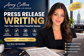 write a professional press release for your business or product launch