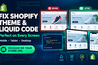fix shopify customization theme liquid code layout css javascript issues expert