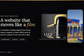 design a luxury website or landing page for your brand