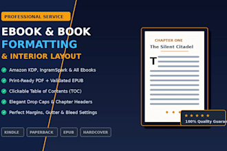 do professional book formatting and interior layout