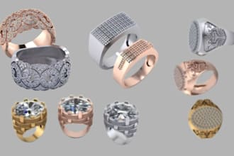 design 3d jewelry cad engagement ring wedding band custom ring rendering