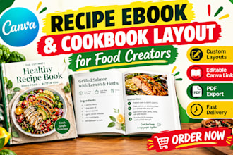 do canva recipe ebook and cookbook layout for food creators
