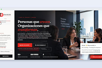 create a professional landing page with a contact form