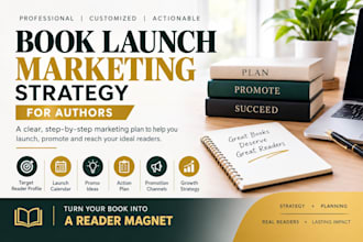 create a book launch marketing strategy and promotion plan for authors