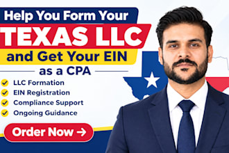 form your texas llc and get your ein with registered agent as a CPA