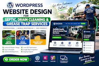 design wordpress website for septic, drain cleaning and grease trap service divi
