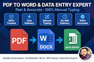 do pdf to word, image to word and ms word typing