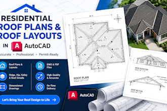 draft residential roof plans and roof layouts in autocad