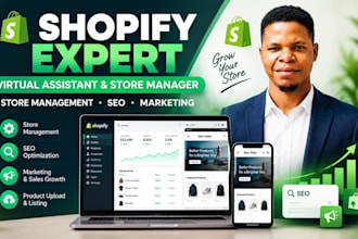be your shopify expert virtual assistant store manager and marketing specialist