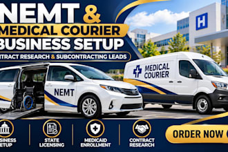 setup nemt, medical courier business, research contracts subcontracting leads