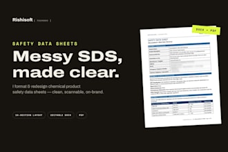 format safety data sheet for chemical or cleaning products