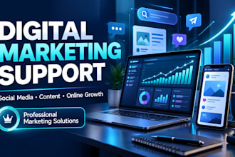 create social media content and a digital marketing