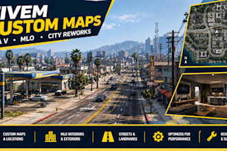 create fantasy city map, fivem custom map,  gta v map, fivem city development