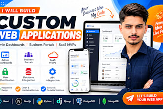 build custom web applications, admin dashboards and business portals